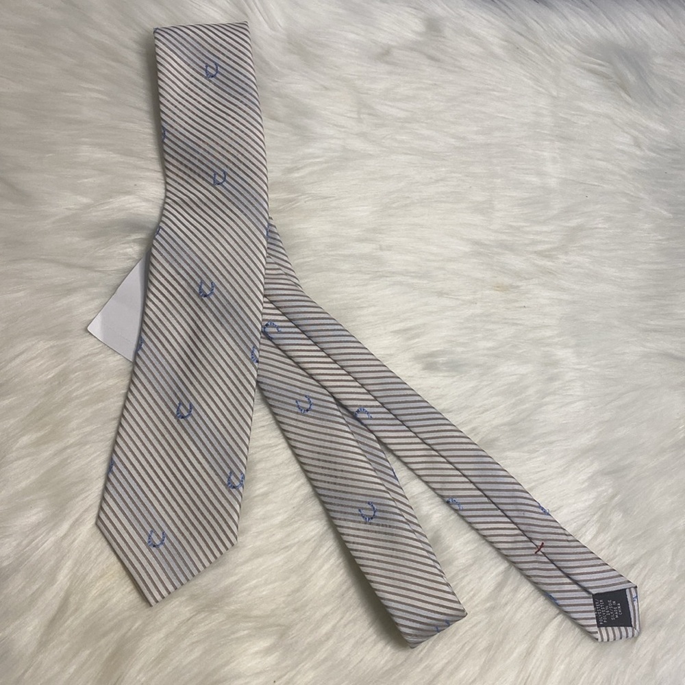 Men’s Tommy Hilfiger Blue Horseshoe Striped Neck Tie - Picture 2 of 7